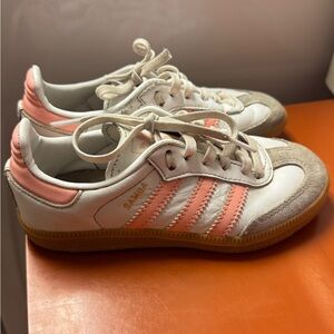 Adidas Kids Samba White and Pink Shoes